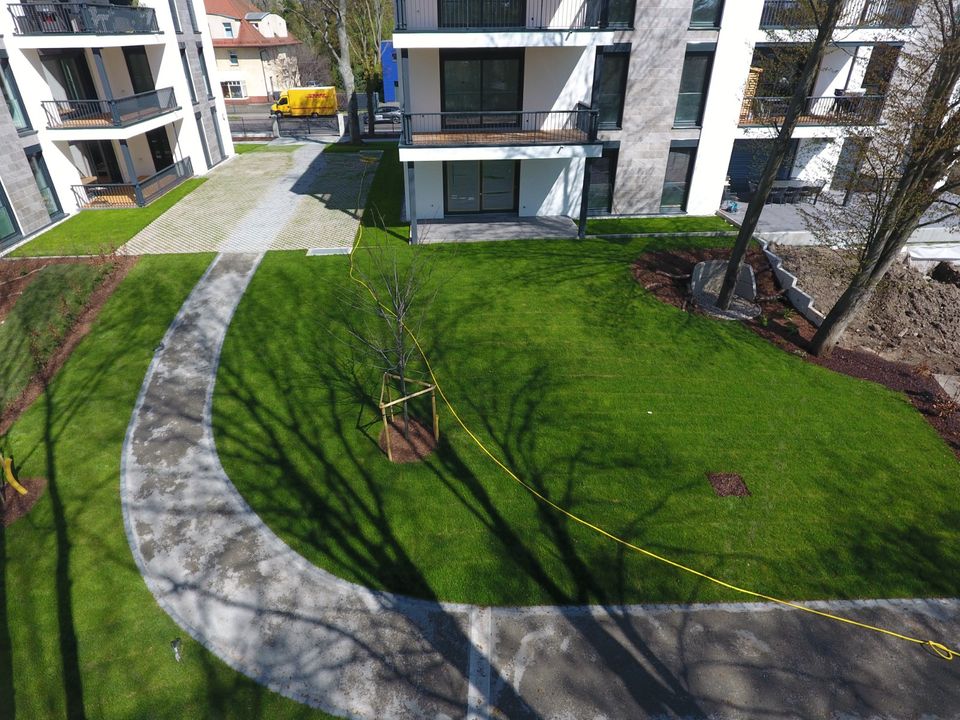 NEUBAU EIGENTUMSWOHNUNG in BESTLAGE von LEIPZIG | PENTHOUSE oder GARTENWOHNUNG / 2 x XXL TERRASSEN / 2 x BÄDER + GÄSTE-WC / 70m² Wohnen mit KAMINANSCHLUSS / 7.000m² eingezäuntes GRUNDSTÜCK / GARAGE in Leipzig