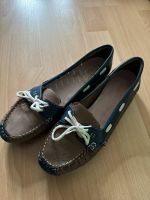 Rieker Mokassin Halbschuh Sommer Gr. 41 blau/beige Hessen - Limburg Vorschau