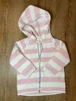 H&M Fleecejacke Strickfleece mit Kapuze rosa-weiß getreift Gr.74 Niedersachsen - Wallenhorst Vorschau