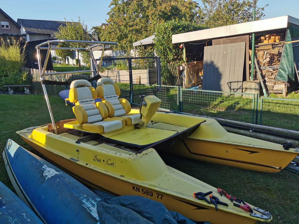 Segel Katamaran, Tretboot, Spaßboot, Elektroboot, Badeinsel Freiz in Hückelhoven