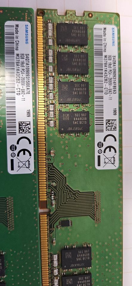 2 x DDR4 RAM  Samsung 8gb/8GB 1Rx8 PC4 2666V UA2 11 in Warburg