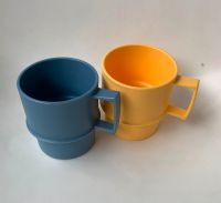 Tupper-  Tupperware 2 Trink Becher Tasse gelb + blau  - Vintage Rostock - Stadtmitte Vorschau