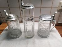 3 Bierkrüge mit Zinndeckel, mit Bemalung, aus Glas Sachsen - Mittweida Vorschau