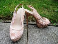Beige Zara Mesh Plateau Slingback peeptoes Sandaletten/Pumps Bayern - Gersthofen Vorschau
