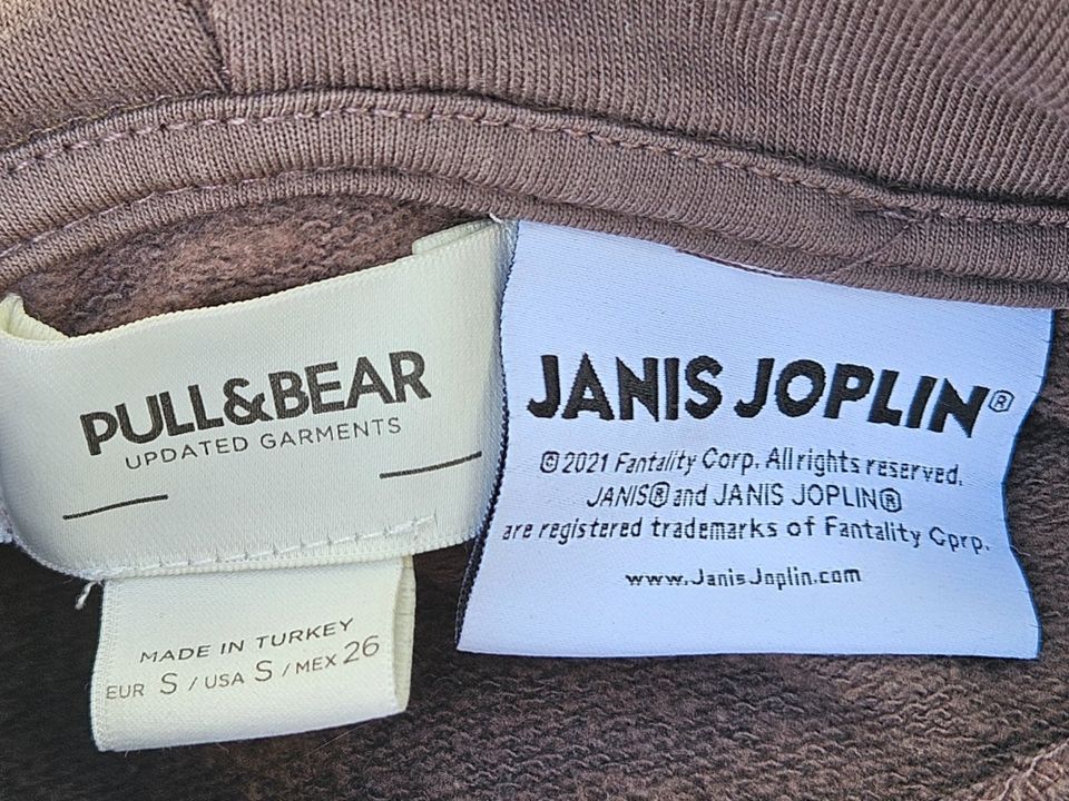 Janis Joplin Pull&Bear Kapuzenpulli Hoodie Braun Gr. S 36 Top ❤️ in Schildow