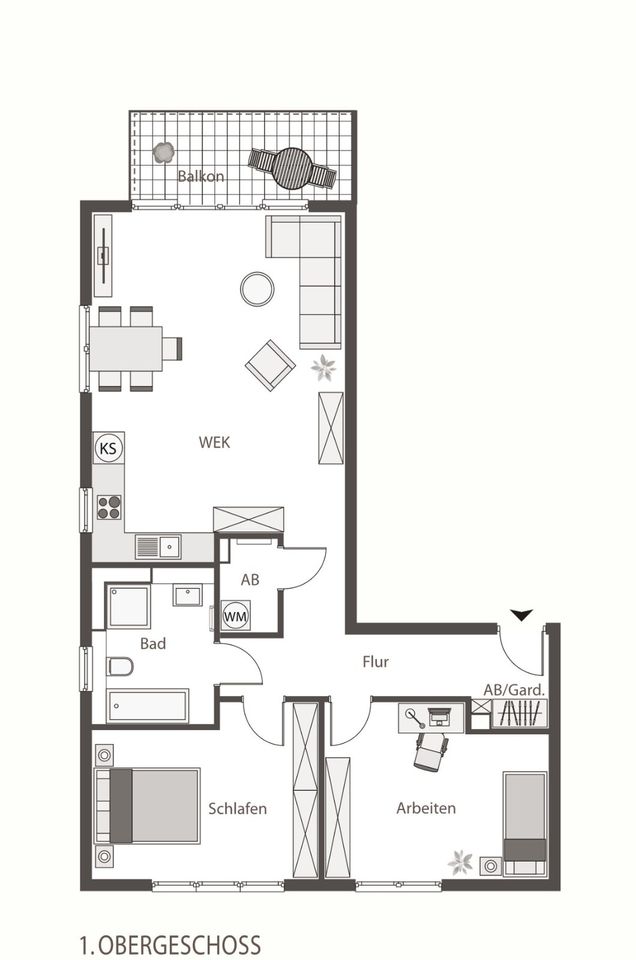 Aktionswohnung! Helle 3-Zi-Wohnung (1.OG) mit 91 m² -SW-Ausrichtung-KfW-55-EE-Neubau! in Elmshorn