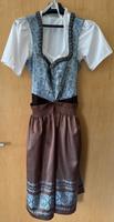 edles Landhaus Dirndl + Schürze + Bluse - blau / braun - Gr.  46 Bayern - Hösbach Vorschau
