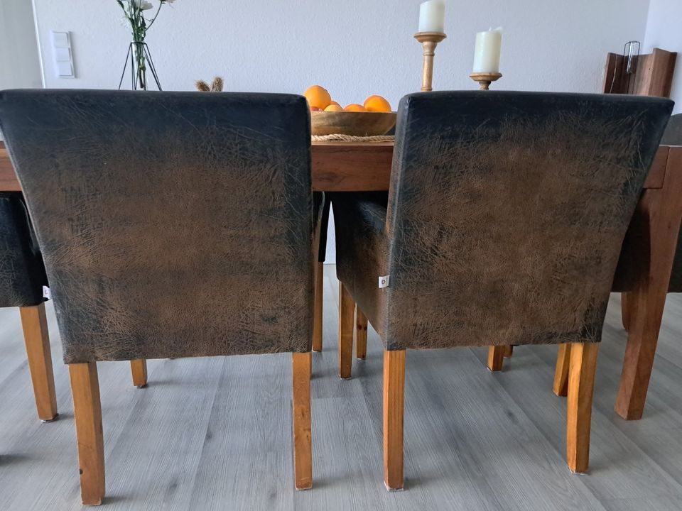 Wolf Möbel, Stühle, Armlehnstühle, braun, Holzstuhl, Sesselstuhl in Essen