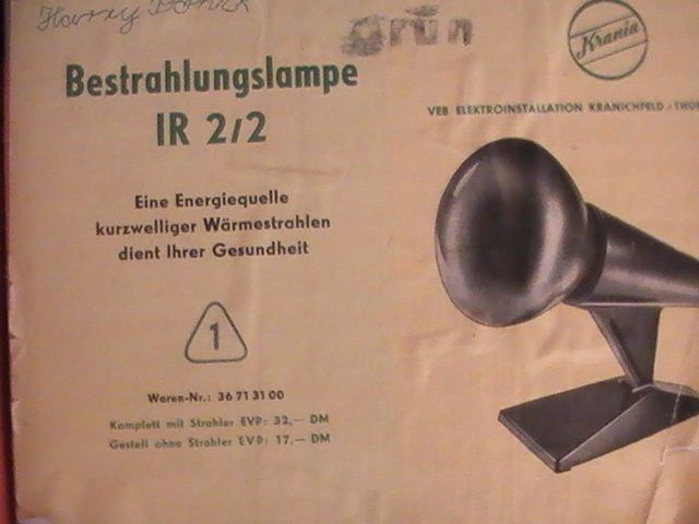 Rotlichtlampe Ständer hellgrün DDR Sammeln selten in Thüringen -  Hohenleuben | Lampen gebraucht kaufen | eBay Kleinanzeigen ist jetzt  Kleinanzeigen