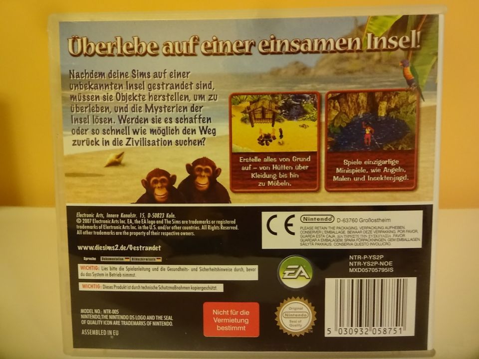 Nintendo DS Spiel: Die Sims 2 Gestrandet, EA, NP 40€ in Offenbach