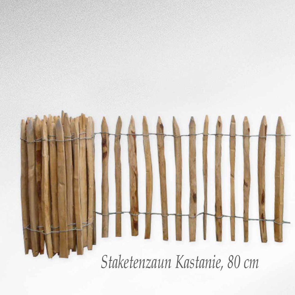 Staketenzaun Rollzaun 80 cm hoch | Kastanienrollzaun 5m in Bad Bocklet