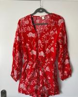 H&M kurzer Jumpsuit rot/weiß, Gr. 34 Schleswig-Holstein - Leck Vorschau