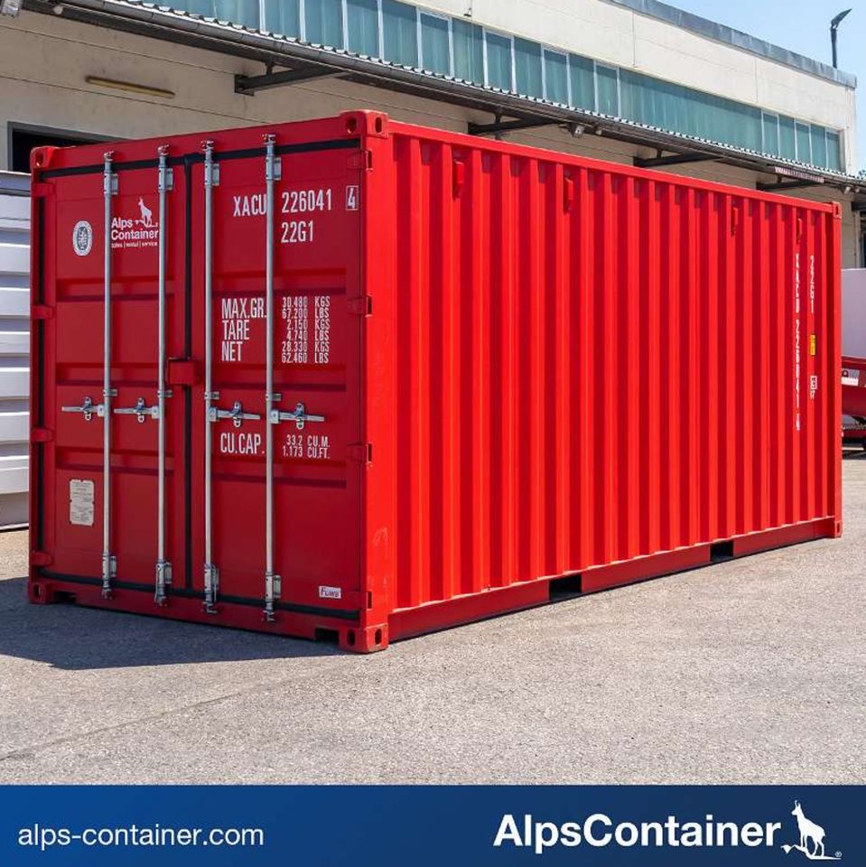 Seecontainer 20ft (6m) / Lagercontainer, verkehrsrot RAL3020 in Freilassing