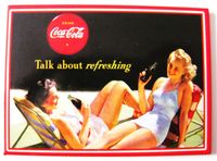 Coca Cola - Frauen in Liegestuhl - Magnet - 9 x 6,5 cm# Sachsen - Eilenburg Vorschau