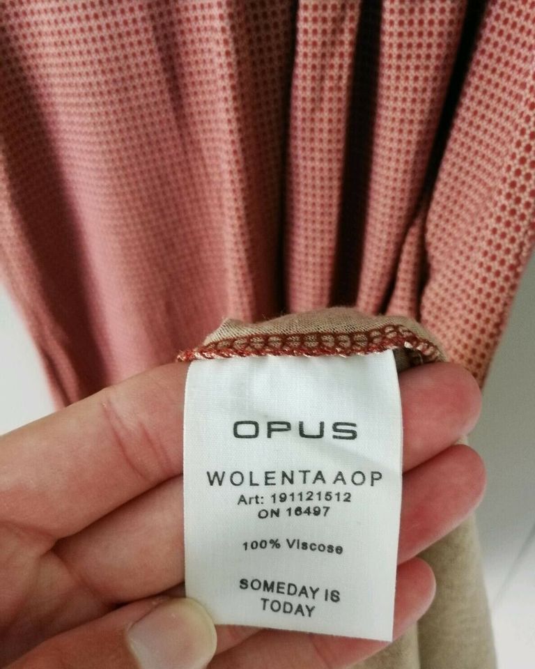 Opus Sommerkleid Strandkleid "Wolenta" Kleid rot mit beige in Drochtersen