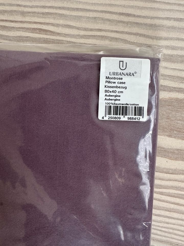 Urbanara Kissenbezüge 80 x 40 Aubergine Flanell Neu in Sendenhorst