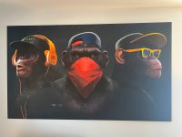 3 Affen auf Leinwand 2,15x1,25m Niedersachsen - Vrees Vorschau