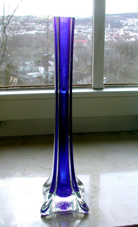 Glasvase Rosenvase Stangenvase blau 30cm Solifleur Orchideenvase in Bad Mergentheim