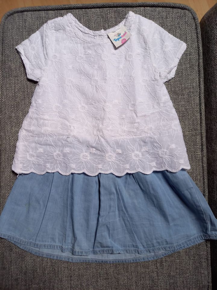 Kleid Jeans besticktes Oberteil Gr. 86 in Hückelhoven