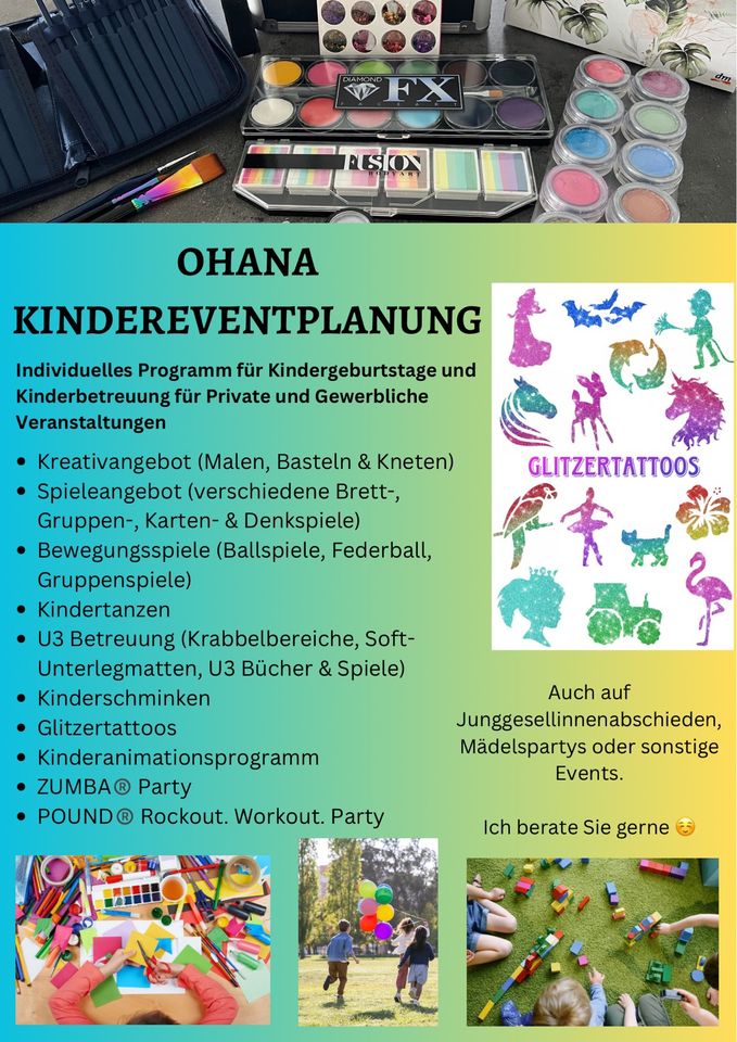 Kinderschminken, Kindergeburtstag, sonstige Events in Windeck