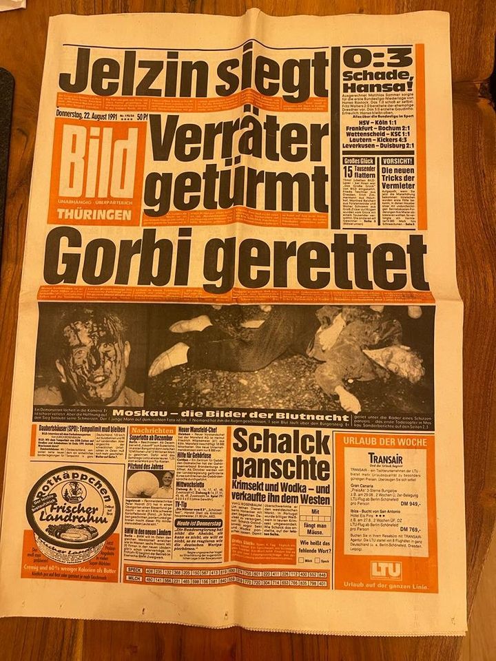 BILD Zeitung 1990 - alte Bild Zeitungen 90er in Ohrdruf