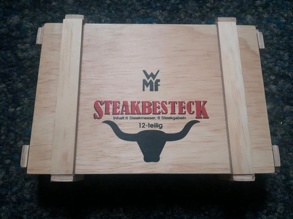 Neues unbenutztes WMF Steakbesteck 12 teilig in Holzkiste in Herford