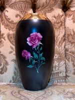 Bavaria Blumen Vase 24 K Gold Matt schwarz Gold mit Rosen Blume Rheinland-Pfalz - Ramstein-Miesenbach Vorschau