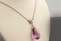 Goldschmiedearbeit Amethyst Diamant Collier mit Perle 585 Gold Nordrhein-Westfalen - Wegberg Vorschau