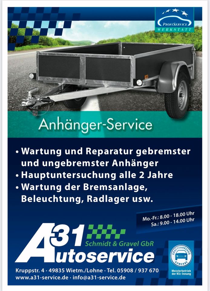 Anhänger/Wohnwagen Service A31 in Lohne