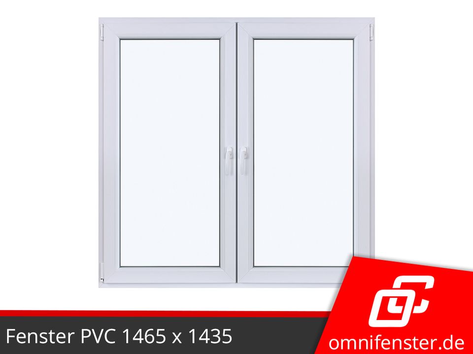 KOSTENLOSE VERSAND Fenster Kunststofffenster 1500x1500 Weiß nach maß Kellerfenster aus Polen Doppelfenster Zweiflügelige PVC-Fenster für Haus Gartenhaus Garagenfenster 1465x1435 SOFORT VERFÜGBAR in Görlitz