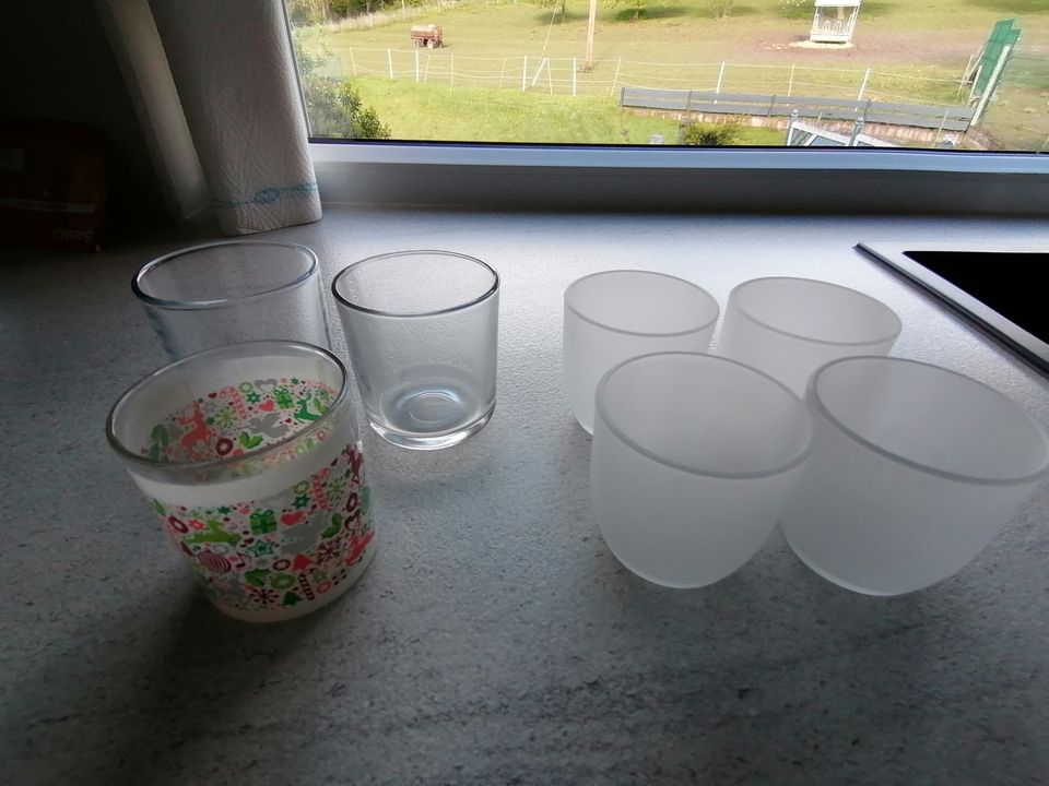 12 Bunte Gläser...Teelichter...+ 7 Stück gratis in Ettlingen