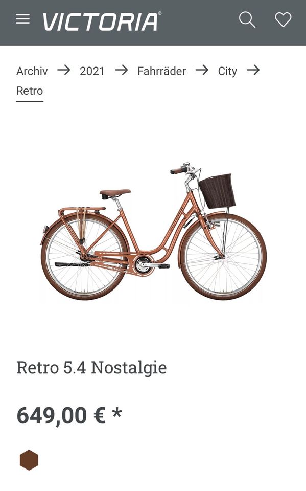 VICTORIA Damenfahrrad Retro 5.4 inkl. Fahrradschloss in Grevenbroich
