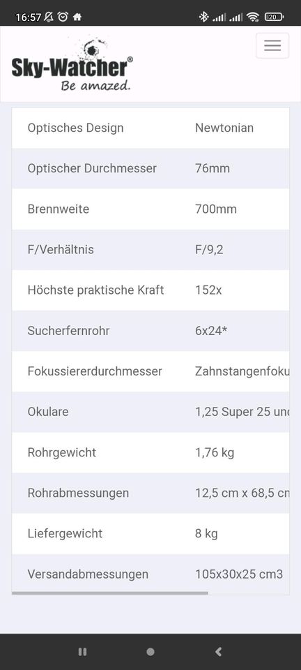 Skywatcher 767 Teleskop in Leipzig