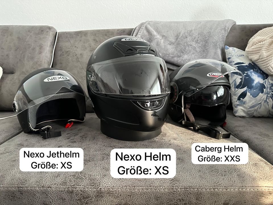 2x Nexo Motorradhelme, 1x Caberg Helm, 3 Handschuhe, Damen&Herren in Hamburg