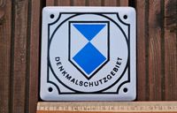 Emailleschild "Denkmalschutzgebiet" 10 x 10 cm (um 1980), Vintage Dresden - Dresden-Plauen Vorschau