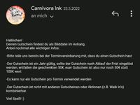 Tattoo Gutschein Carnivora ink Bochum Bayern - Augsburg Vorschau