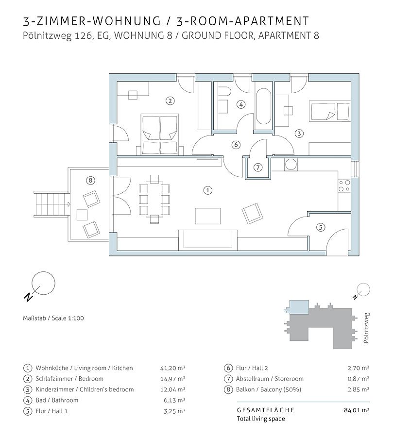 3 Zimmer, Balkon, gute Energieeffizienzklasse: Ihre Kapitalanlage im grünen Berlin-Buch in Berlin