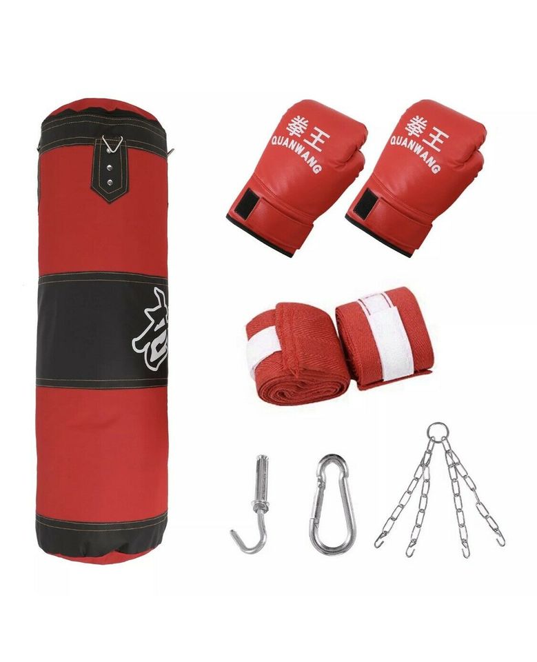 Boxsack Set Boxhandschuhe Gefüllt Punching Bag Boxset Sandsack in Bebra