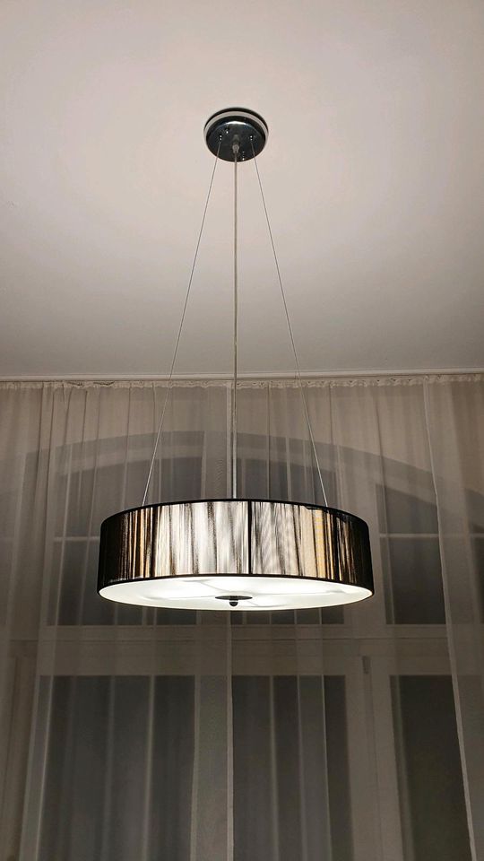 Designer Deckenlampe Kronleuchter Hänge schwarz vintage Glas 50cm in Wimmelburg