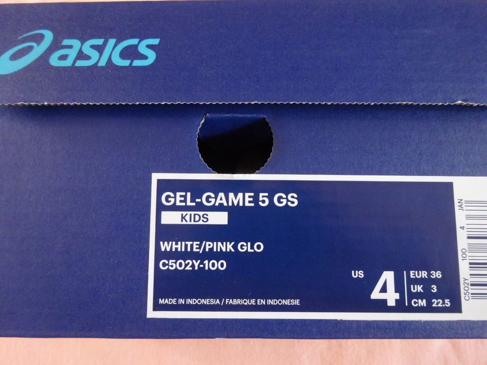 Tennisschuhe Mädchen Gr. 36 Asics Gel-Game 5 GS weiß-pink in Buchholz in der Nordheide