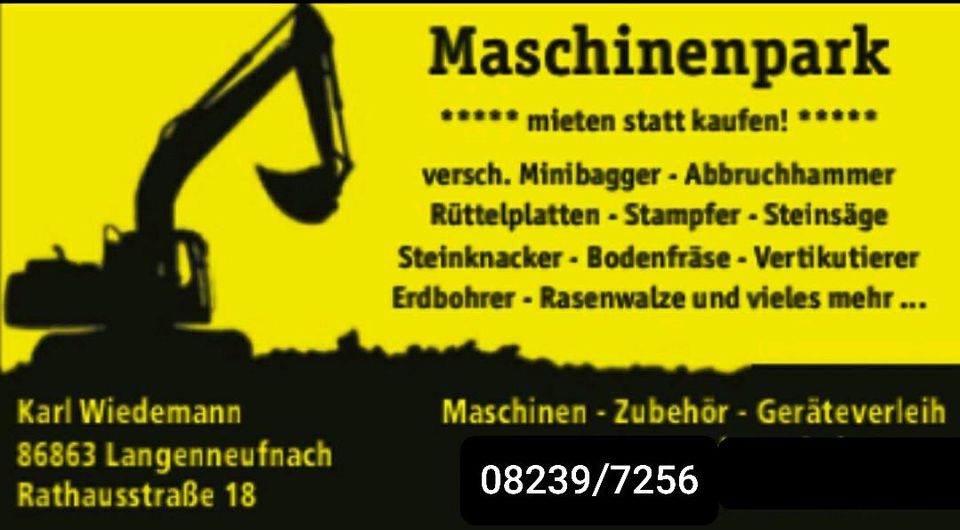 ⭐MS01 - Roderechen - Rodehaken  - Reißzahn - Minibagger - mieten in Langenneufnach