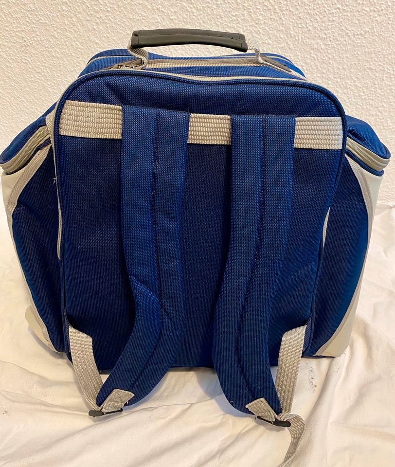 Greenfield Collection Deluxe Picknick Rucksack für 4, navy, NEU in Köln