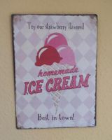 Alte Blechschild Werbung Eiscafe ICE CREAM 35x26cm TOP Baden-Württemberg - Münsingen Vorschau