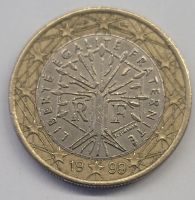1 Euro Münze Frankreich 1999 Liberte Egalite Fraternite Niedersachsen - Werlte  Vorschau