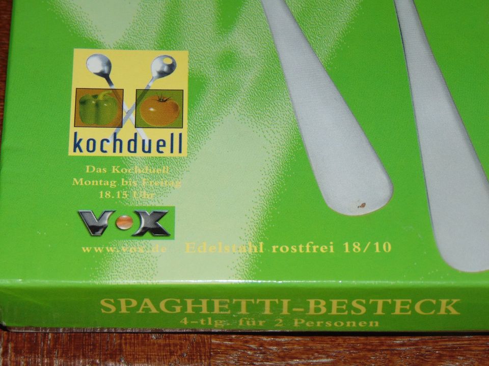 Spaghetti Besteck - 2x Löffel und 2x Gabel *Edelstahl* in Reichelsheim (Wetterau)