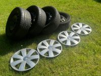 VW Stahlfelgen + Sommerreifen 205/55 R16 + Original VW Radkappen Niedersachsen - Hessisch Oldendorf Vorschau