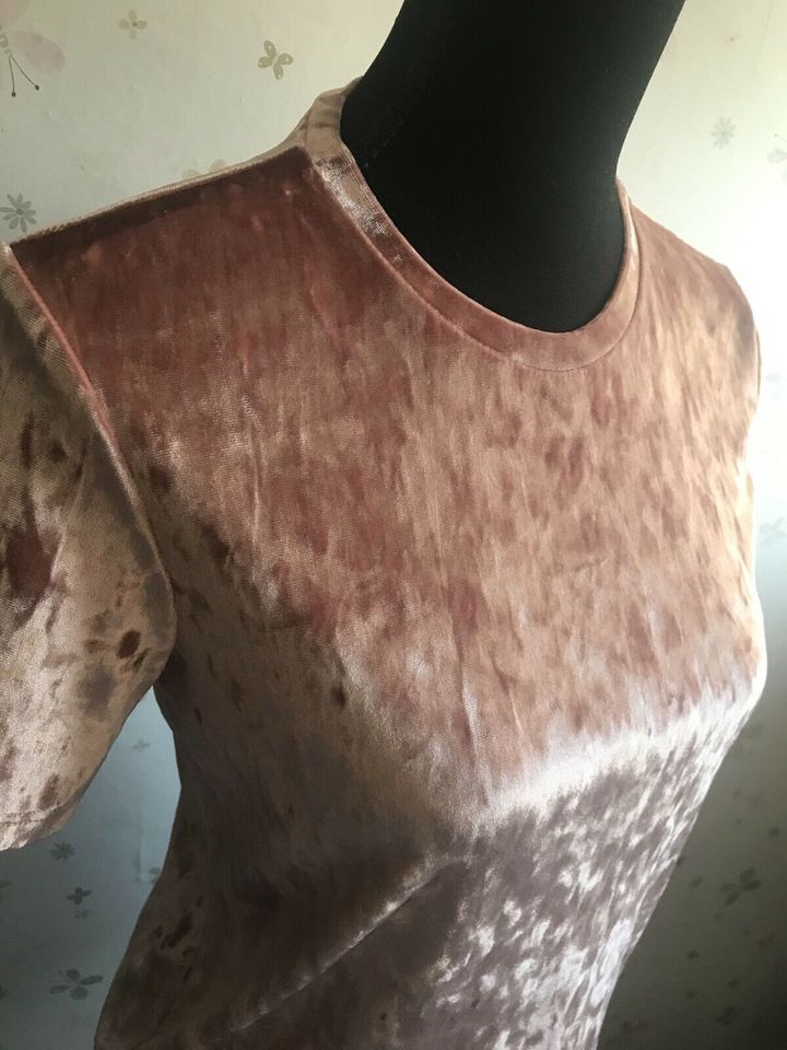 Shirt Samt Boho rosa, Oberteil Vintage wie neu 34 36 in Mönchengladbach