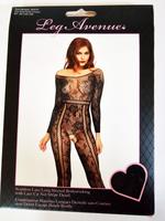 Leg Avenue Langärmeliger Netz Catsuit mit Flower-Motiv schwarz Niedersachsen - Melle Vorschau