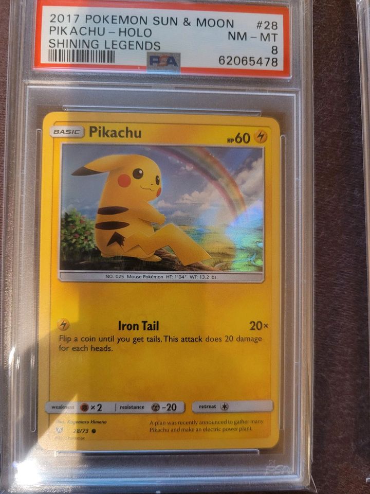 Pikachu holo ▪︎ sun&moon ▪︎ psa 8 ▪︎ pokemon  28/73 in Rietberg