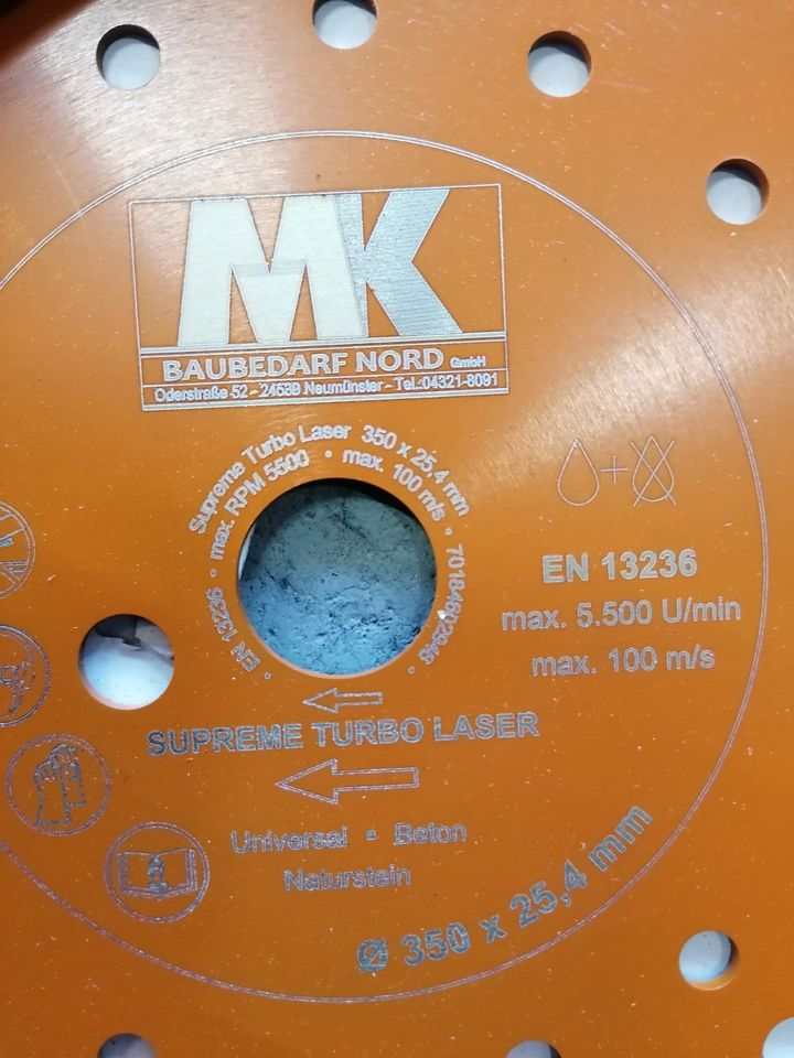 Diamantscheibe Ø 350x25,4mm MK Label in Neumünster